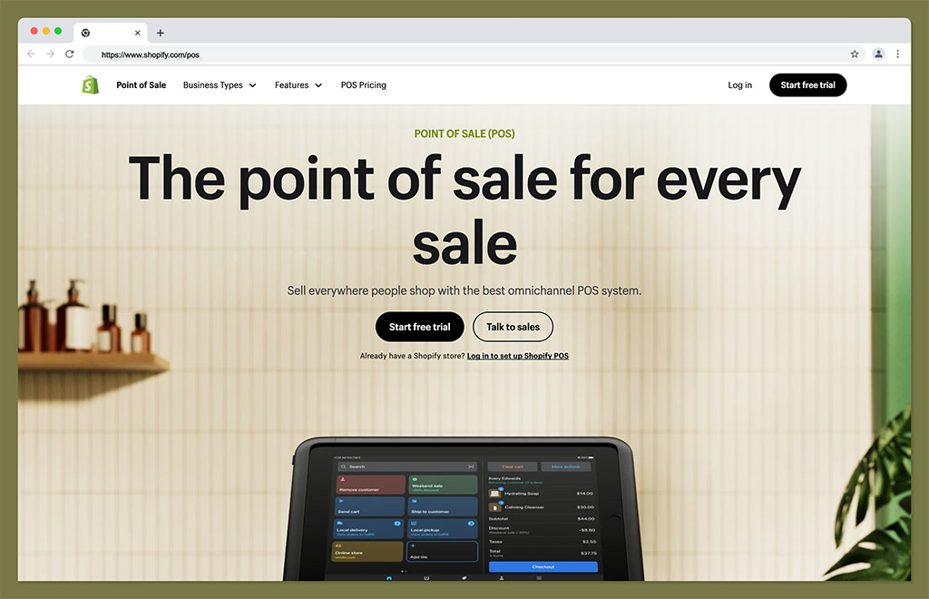 shopify pos homepage