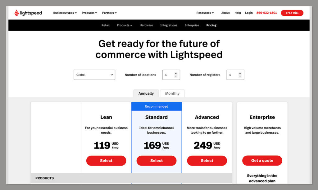 lightspeed retail pos pricing