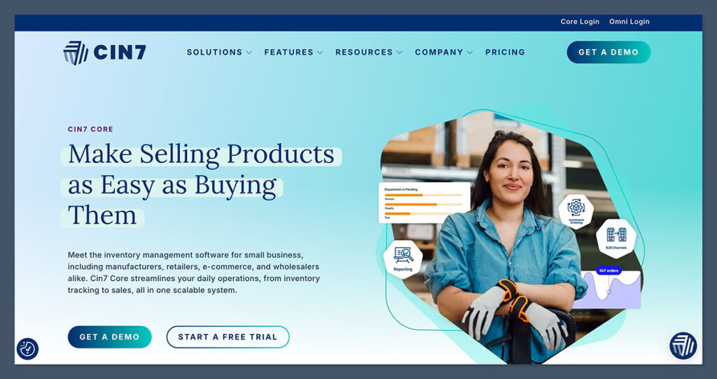Cin7 Core Homepage