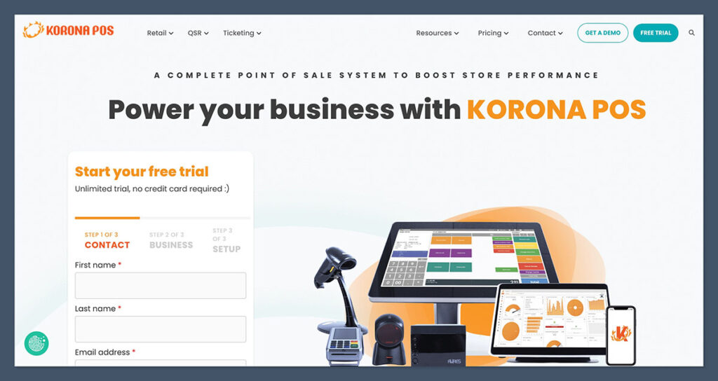 Korona POS Homepage