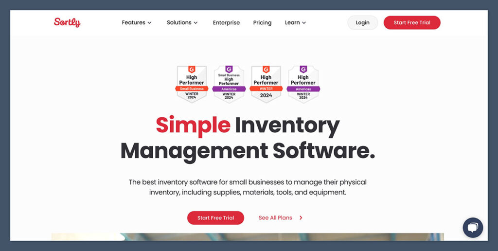 Sortly Homepage