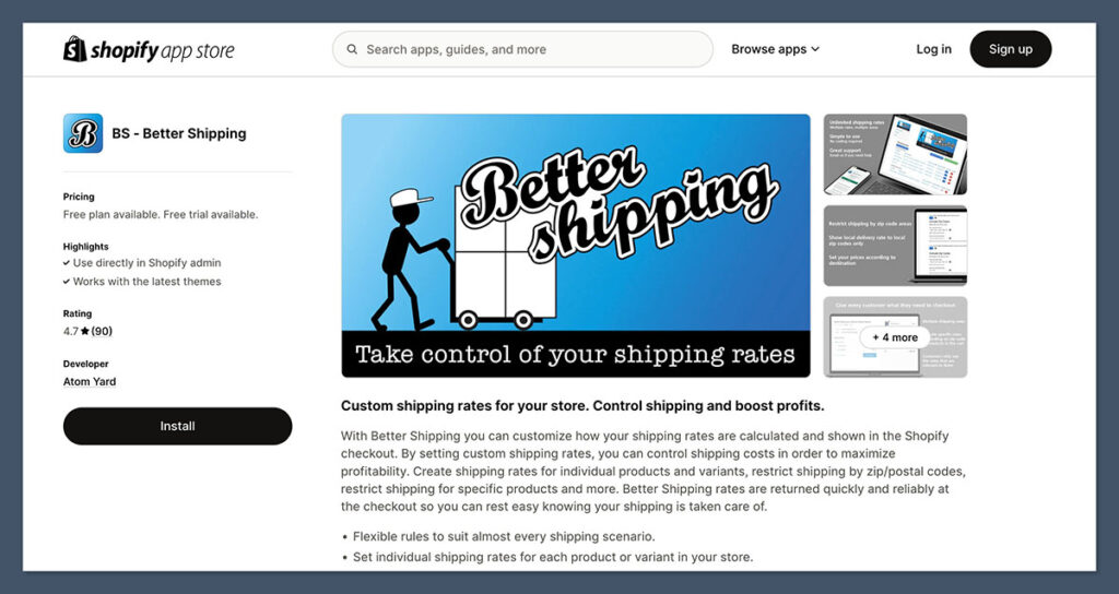 Better Shipping App
