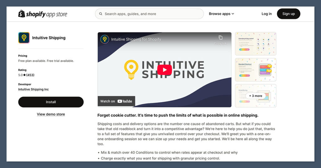 Intuitive Shipping App