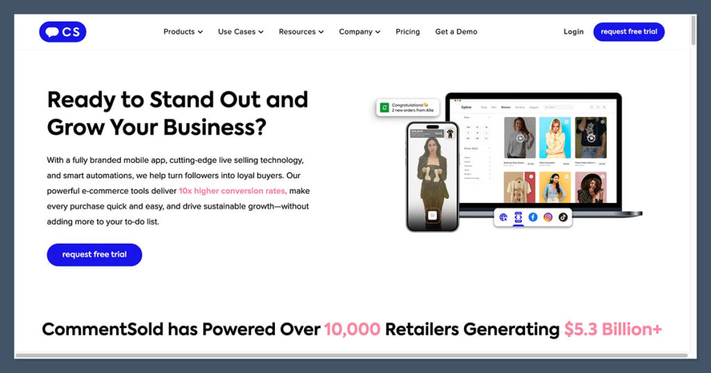 CommentSold Homepage