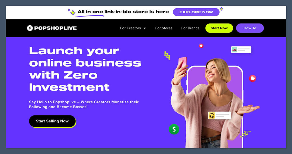 Popshop Live Homepage