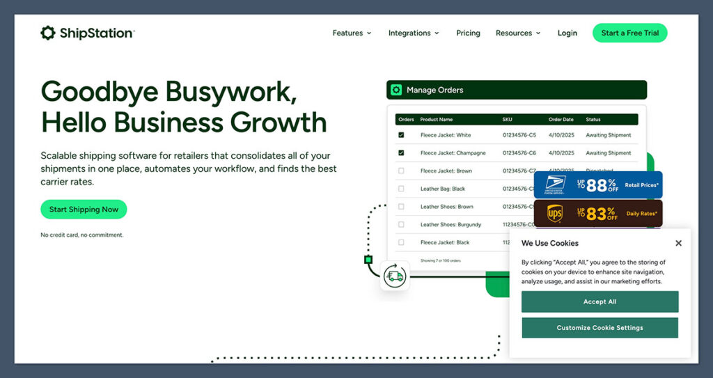 Shipstation Homepage